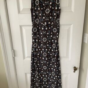 Hill House Brown and White Floral Maxi Dress